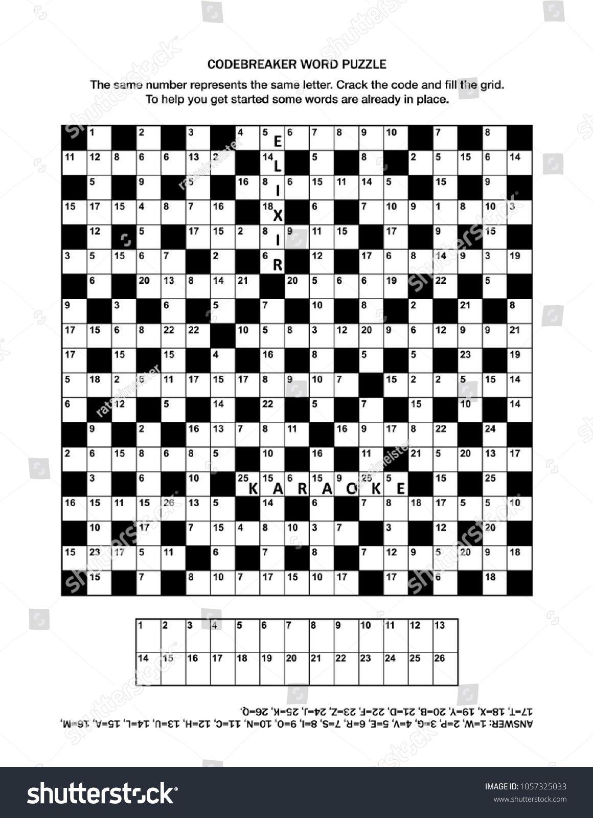Puzzle page codebreaker codeword code cracker stock vector royalty free shutterstock printable crossword puzzles crossword puzzles word puzzles