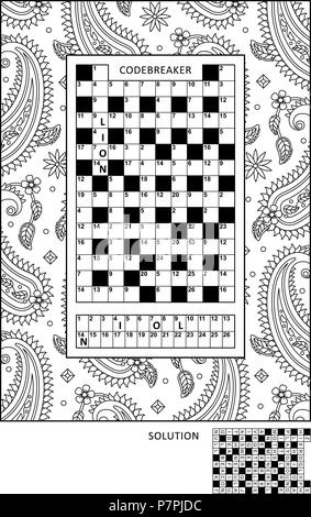 Puzzle and coloring activity page for grown