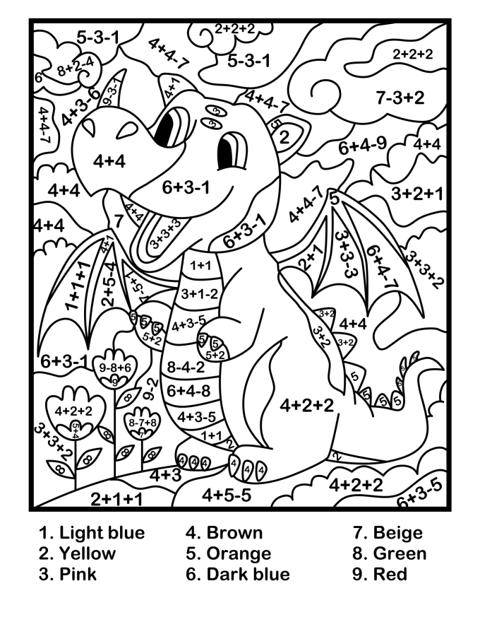 Coloring coloring by code page for kids and color by number by bergamot