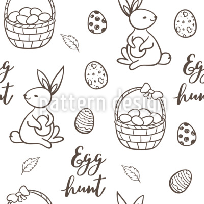 Doodles do coelhinho da pãscoa design de padrão vetorial sem costura
