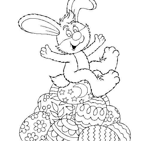 Desenho de coelhinho da pãscoa para