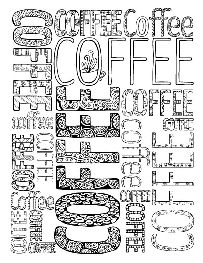 Adult coloring pages for coffee lovers moms and crafters