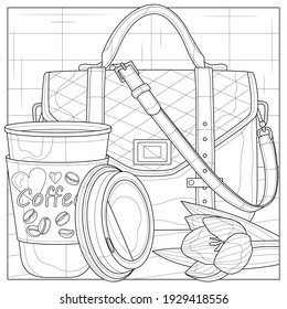 Thousand coffee cup coloring page royalty