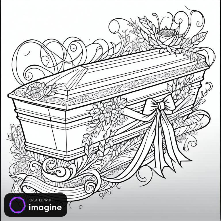 Coloring coffin tattoo page by diva on