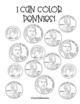 I can color coins simple coloring pages by teach with intention