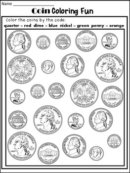 Money worksheets coin identification worksheets and poster tpt