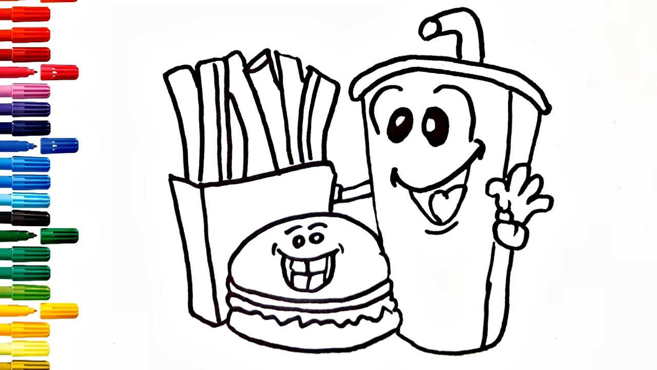 Drawing hamburger coca