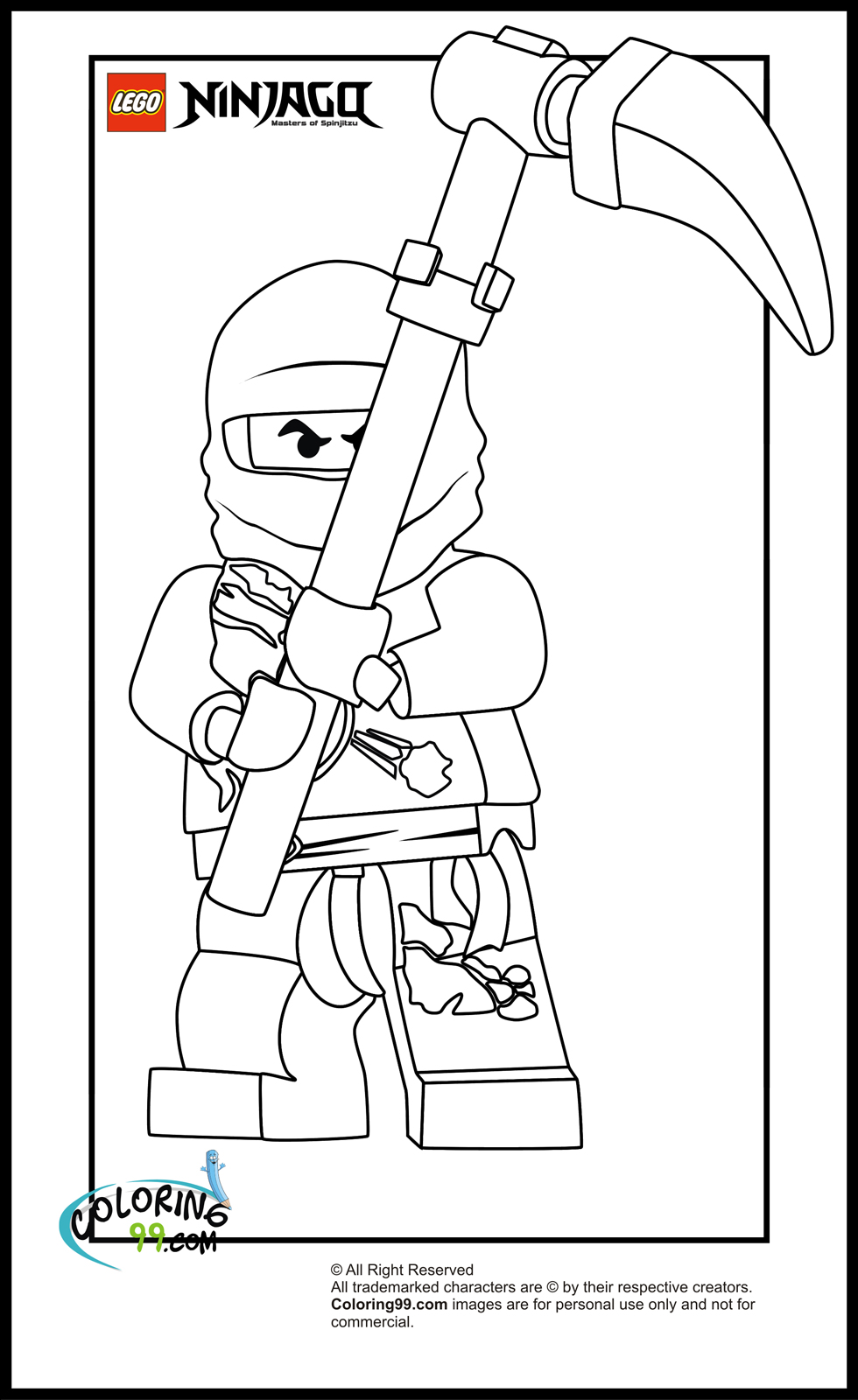 Lego ninjago cole coloring pages team colors