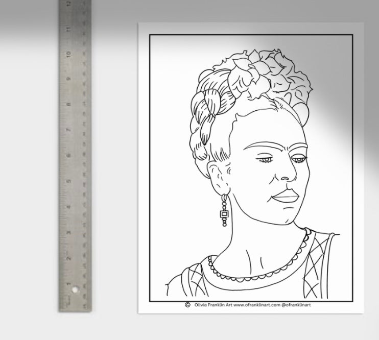 Color the iconic frida kahlo