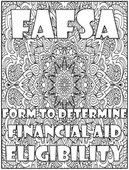 Financial literacy coloring pages paying for college terms and definitions