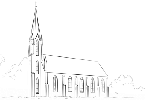 Church coloring page free printable coloring pages