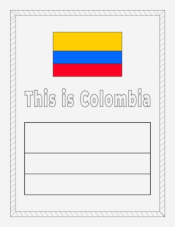 Premium vector colombia national flag coloring page