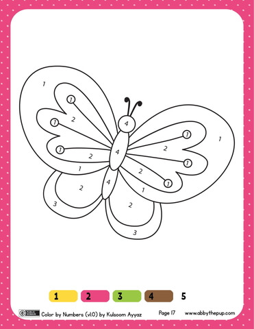 Butterfly color by numbers
