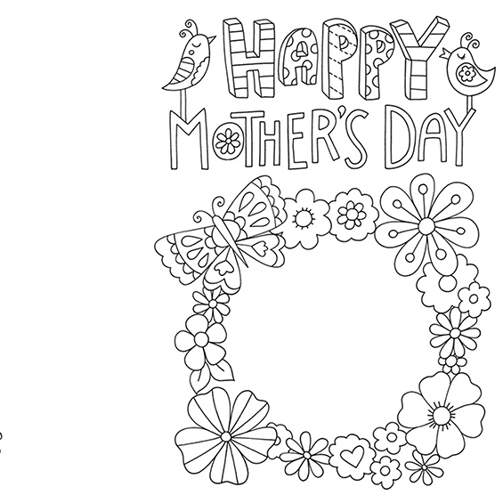 Free mothers day card louring download