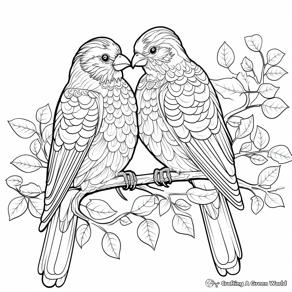Love bird coloring pages
