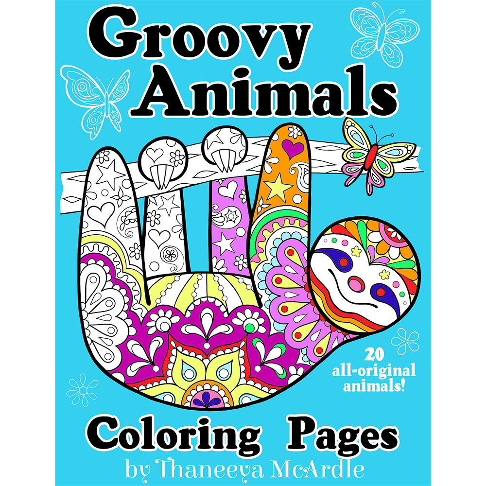 Groovy animals coloring pages