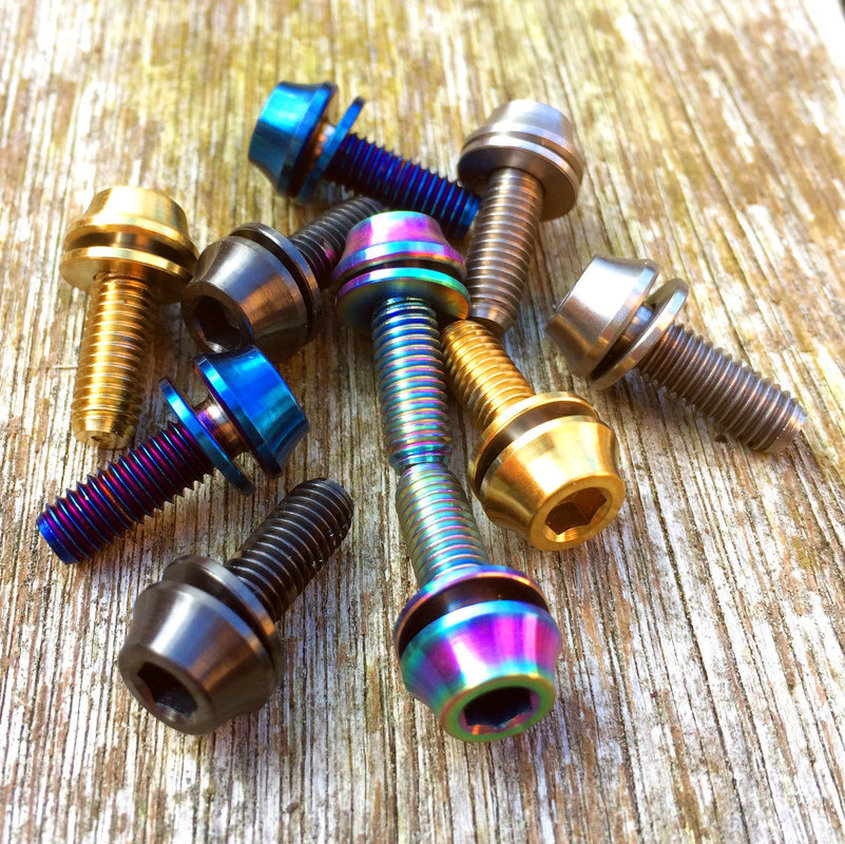 Rainbow colour selection hex bolts