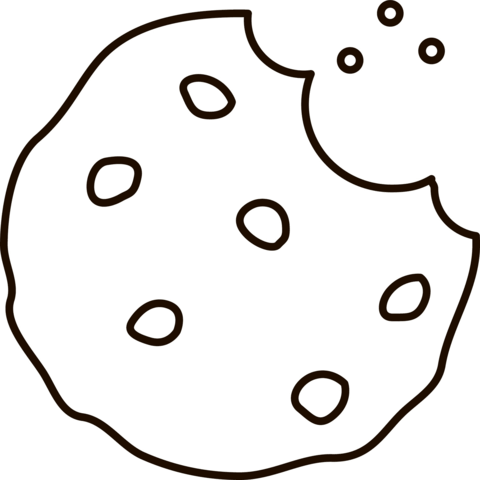 Chocolate chip cookie coloring page free printable coloring pages