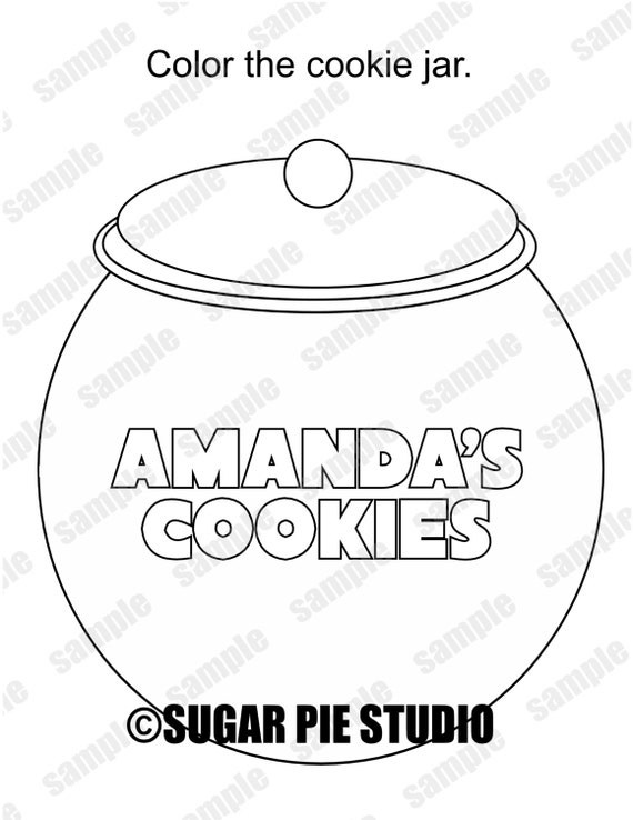 Personalized cookies coloring page birthday party favor colouring activity sheet personalized printable template