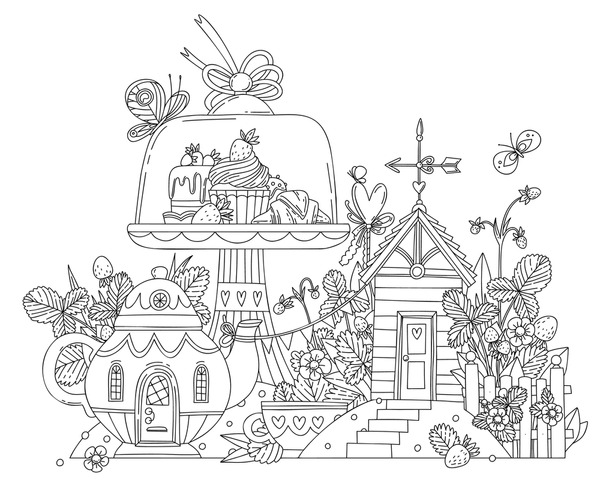 Thousand coloring page town royalty
