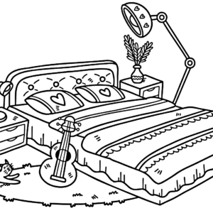 Bed coloring pages printable for free download