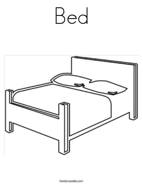 Bed coloring page