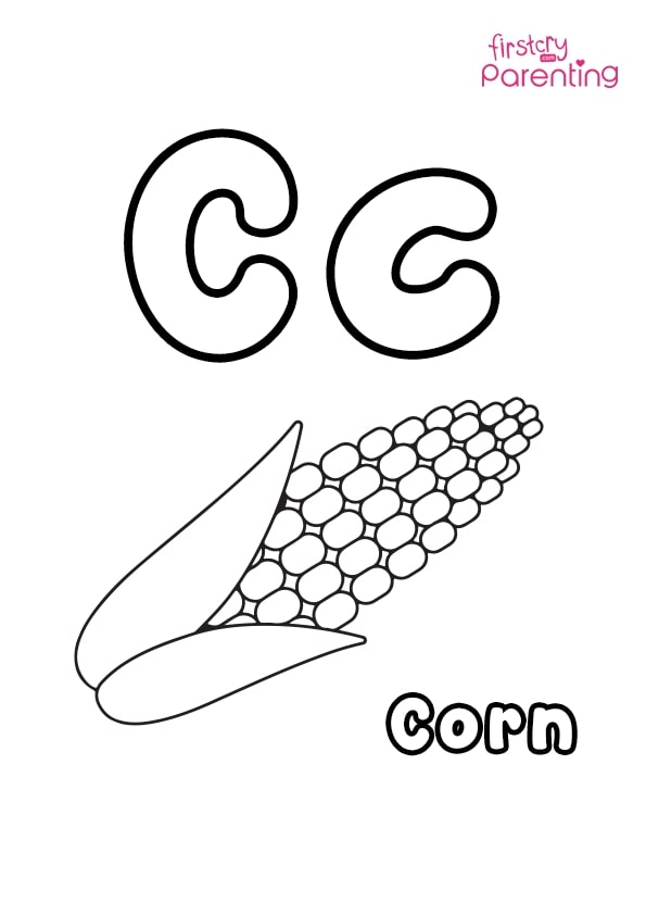 Letter c coloring page for kids