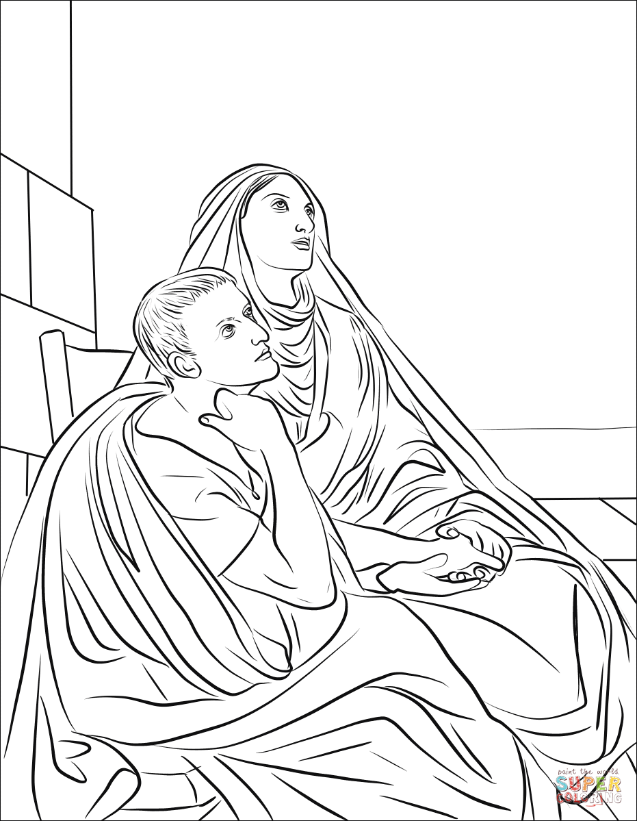 Saint augustine and saint monica coloring page free printable coloring pages