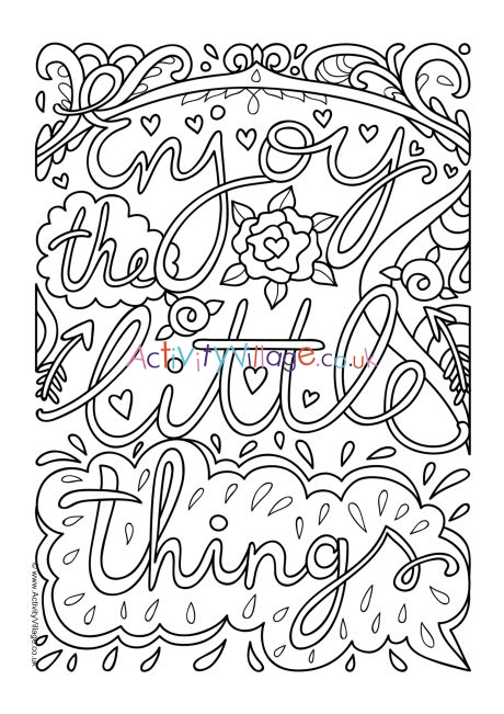 Enjoy the little things louring page