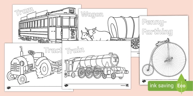 Old transport coloring sheets teacher