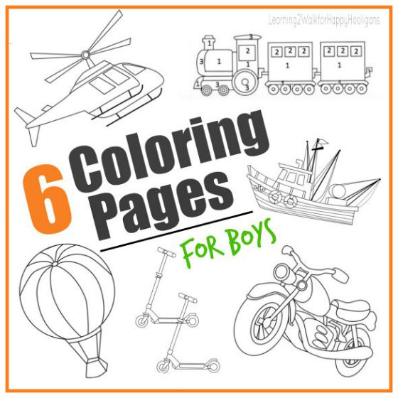 Transportation colouring pages for boys