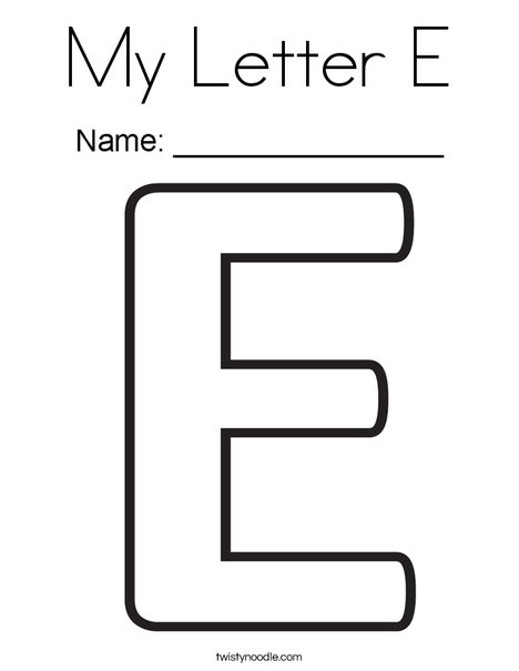 My letter e coloring page