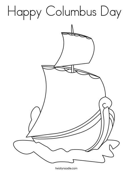 Happy columbus day coloring page