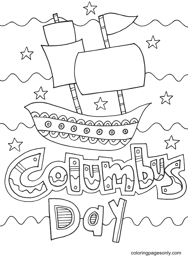 Columbus day coloring pages printable for free download