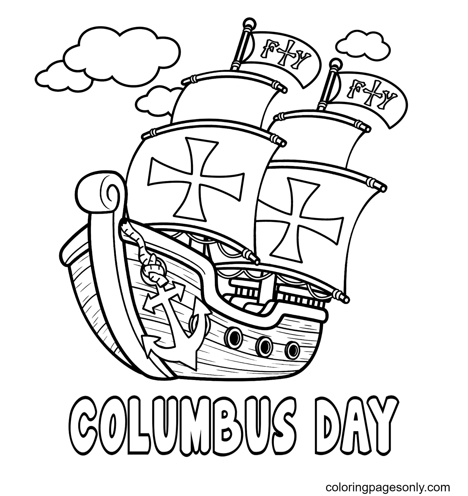 Columbus day coloring pages printable for free download