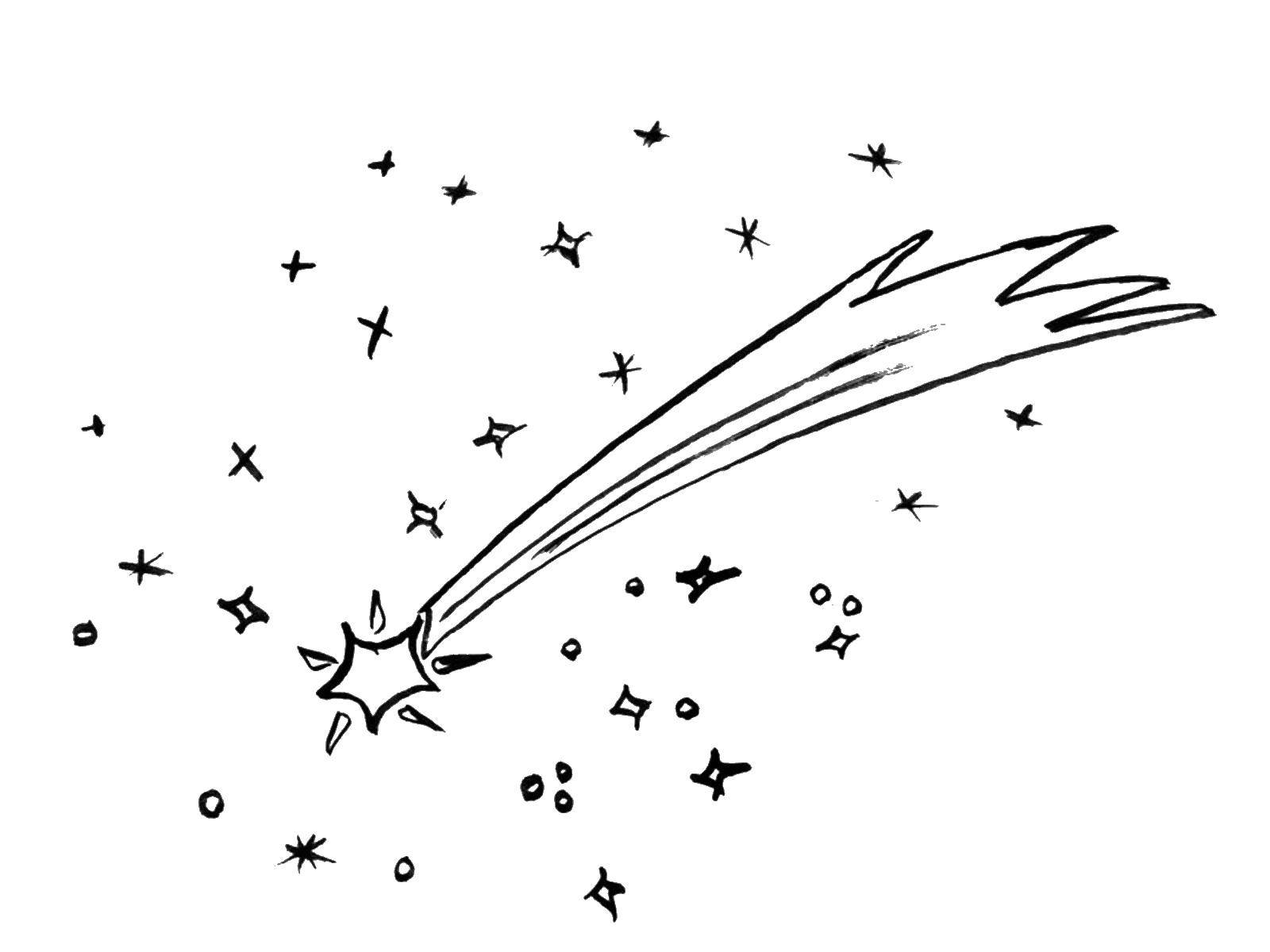 Online coloring pages coloring page comet and star the day of cosmonautics coloring pages for kids
