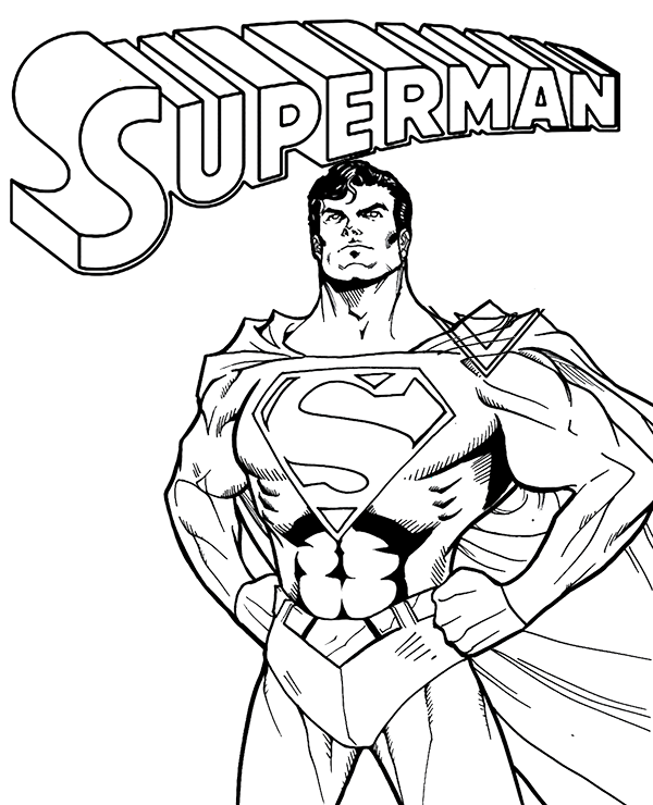 Classic superman coloring page