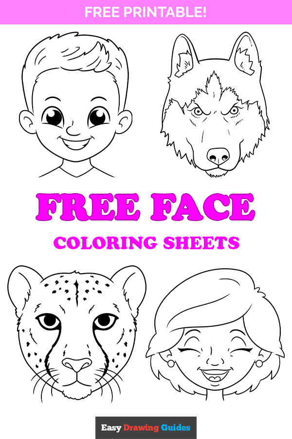 Free printable face coloring pages for kids