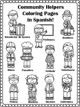 Munity helpers coloring page tpt
