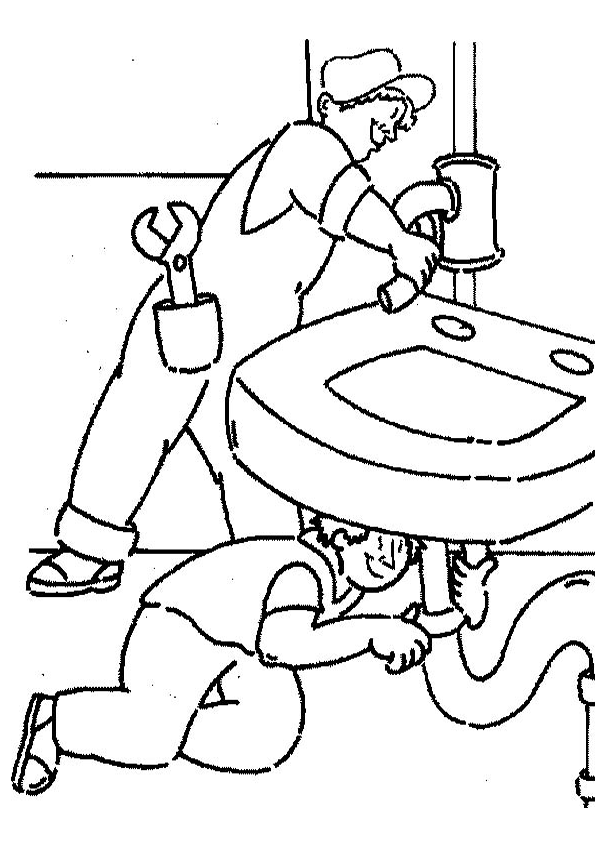 Coloring pages plumber munity helper coloring pages