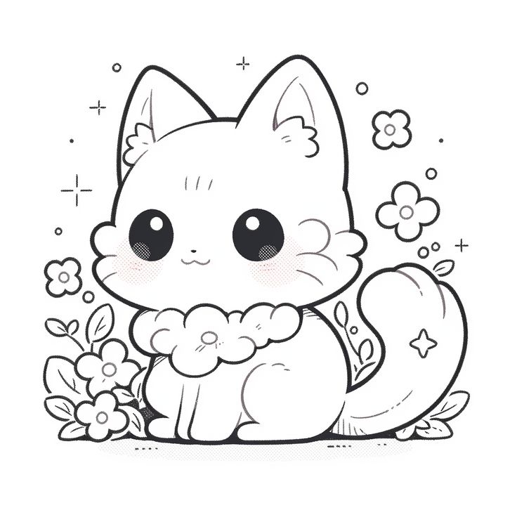 Gato kawaii coloring page colorear gatito para colorear gatos kawaii imagen de gatitos kawaii