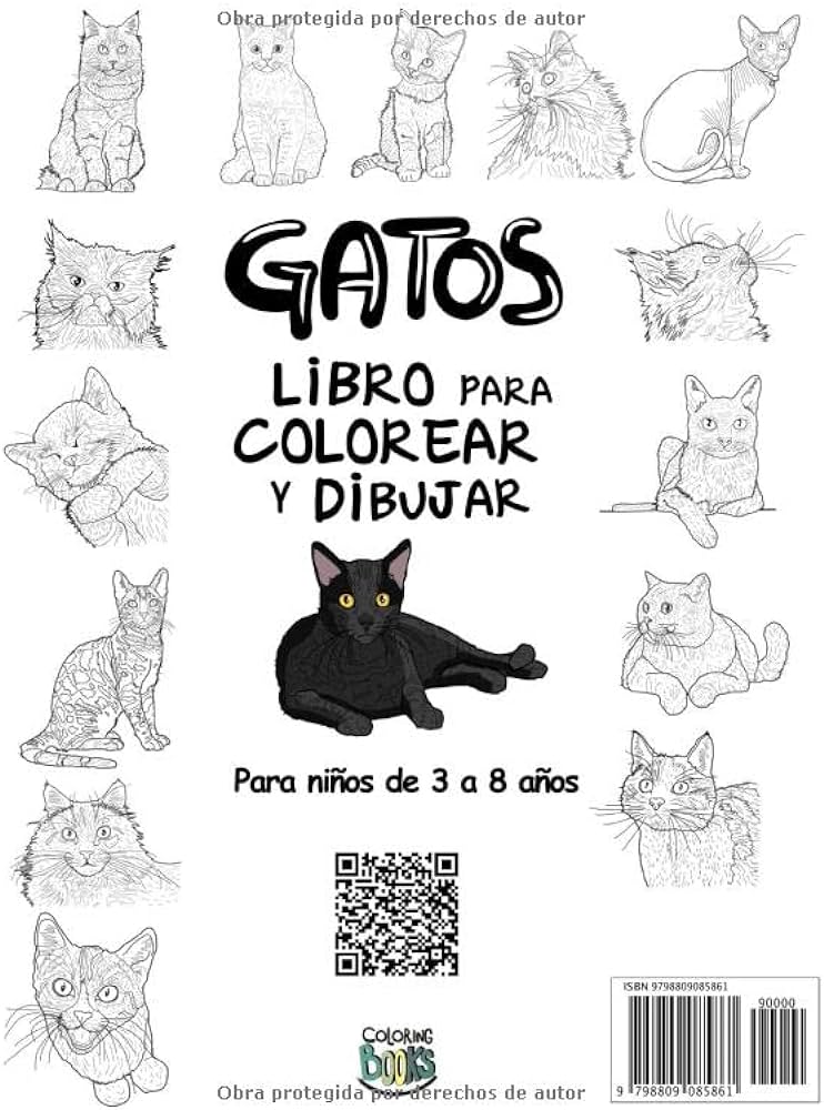 Gatos libro para colorear y dibujar para niãos de a aãos diversiãn con colorear un montãn de gatos diferentes y dibujar algunas partes de lindos actividades para los niãos
