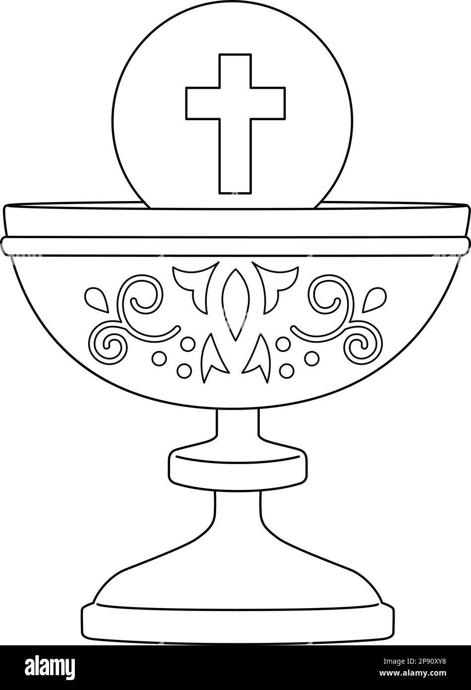Chalice isolated coloring page for kids stock vector image art