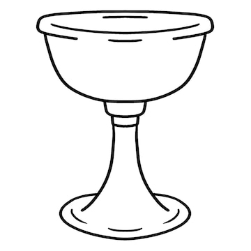 Premium vector hanukkah chalice isolated coloring page for kids