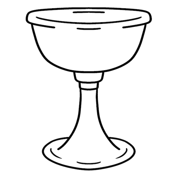 Premium vector hanukkah chalice isolated coloring page for kids