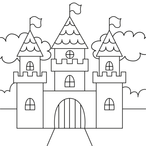 Dibujo de castillo para colorear dibujos para colorear imprimir gratis