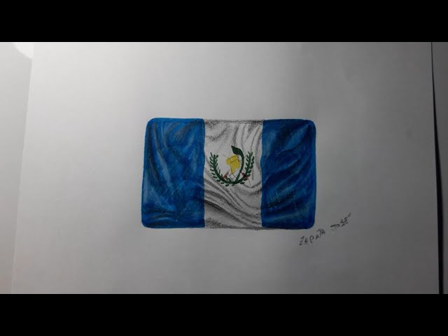 O dibujar y pintar la bandera de guatemala