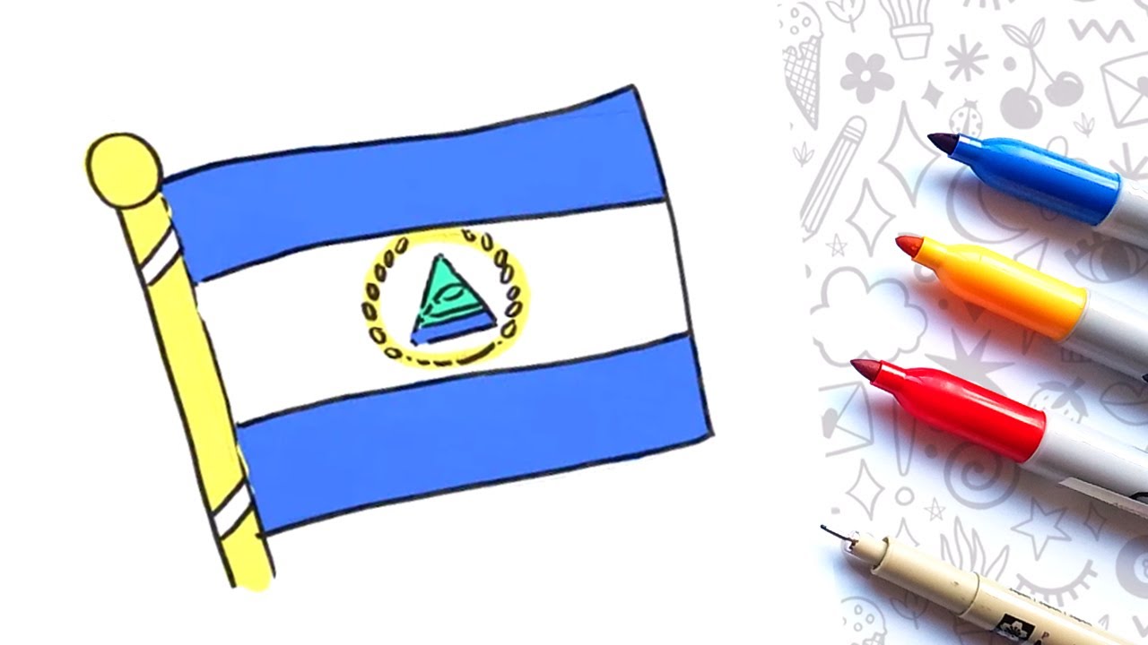 Coo dibujar la bandera de nicaragua paso a paso ððâ dibujos de bandera