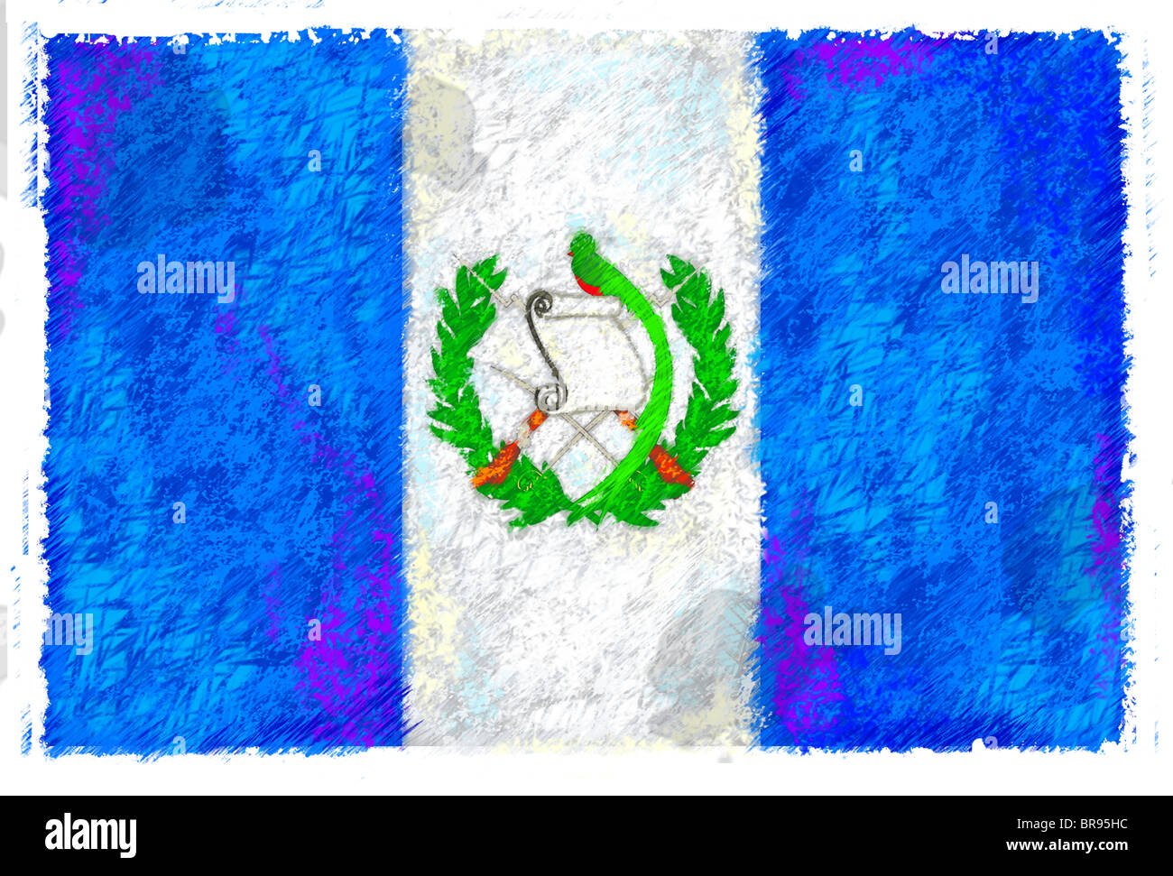 Dibujo de la bandera de guatemala fotografãa de stock