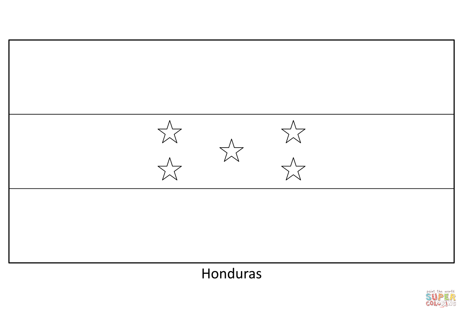 Flag of honduras coloring page free printable coloring pages